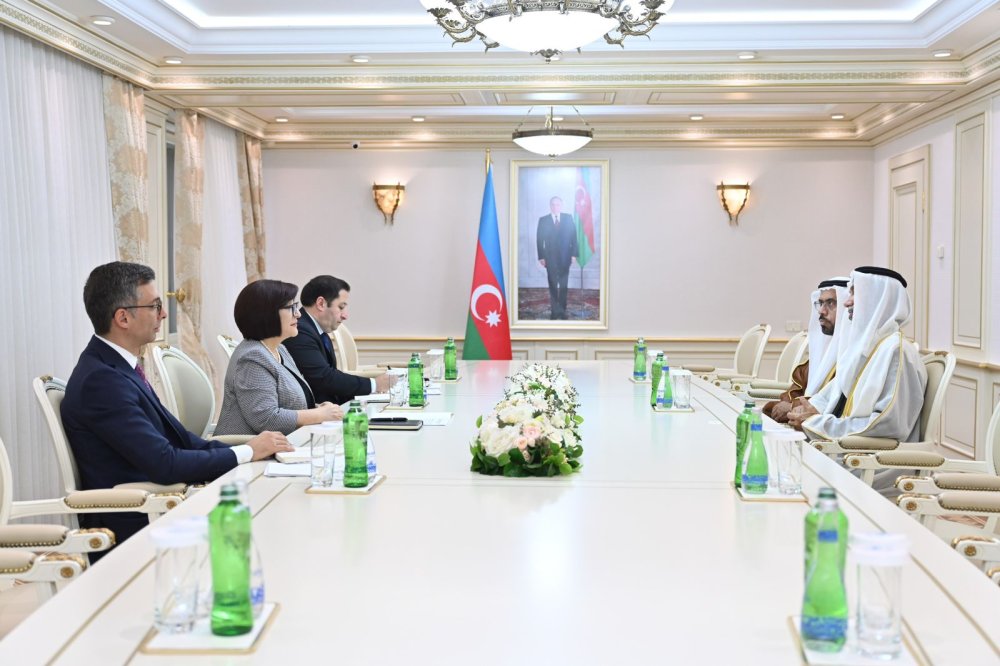 Milli Meclisin sedri Sahibe Qafarova Qlobal Tolerantliq ve Sulh Surasinin sedri ile gorusub