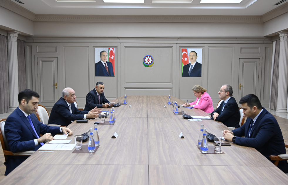 Bas nazir Eli Esedov Umumdunya Sehiyye Teskilatinin Avropa uzre regional direktoru ile gorusub