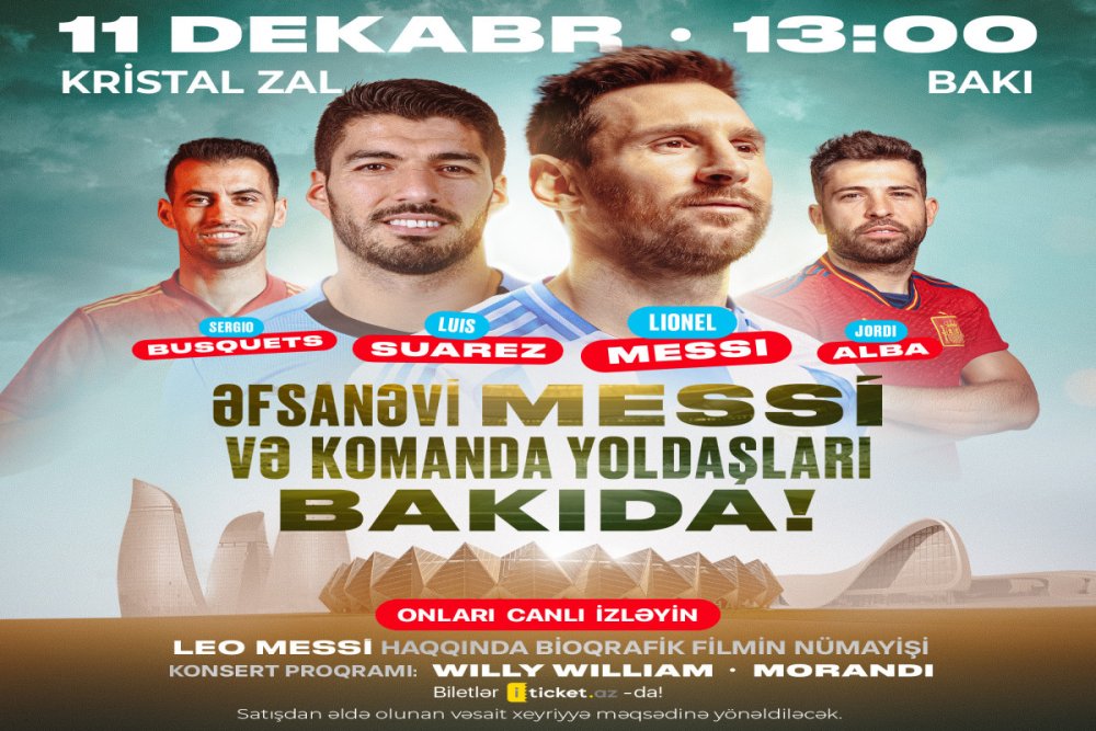Lionel Messi ve komanda yoldaslari Bakiya gelir