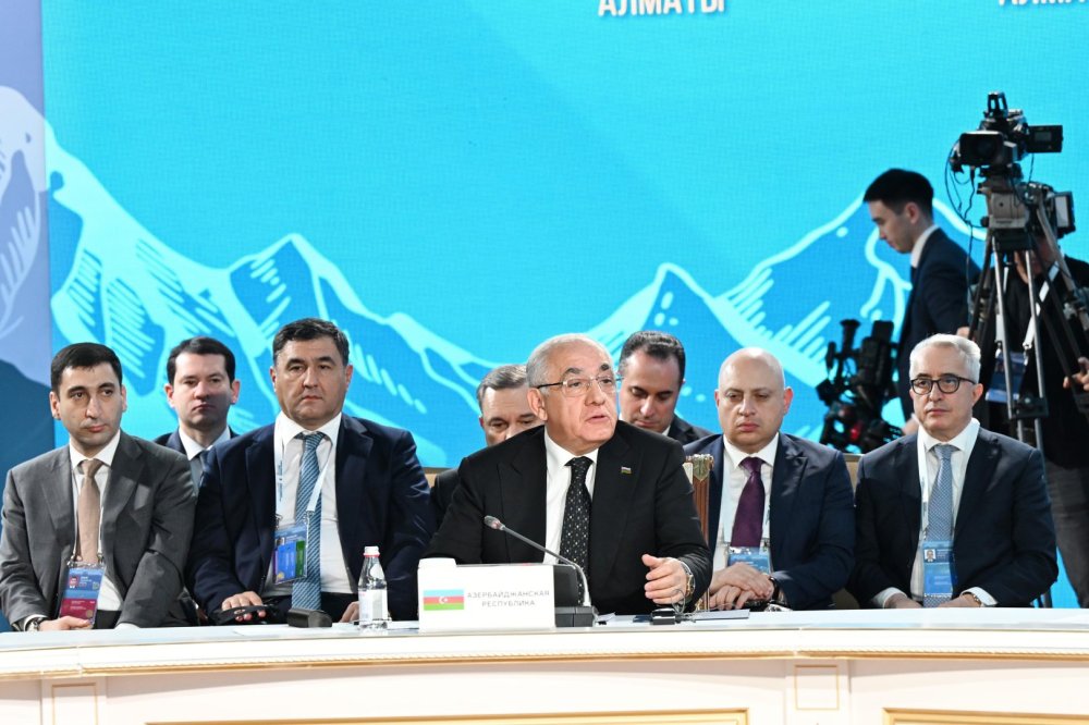 Eli Esedov Avrasiya Hokumetlerarasi Surasinin Almatida kecirilen iclasinda qonaq qisminde istirak edib