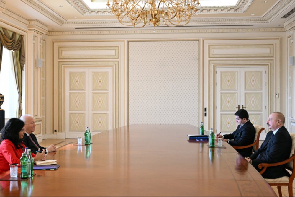 Prezident Ilham Eliyev BMT Bas katibinin muavinini qebul edib