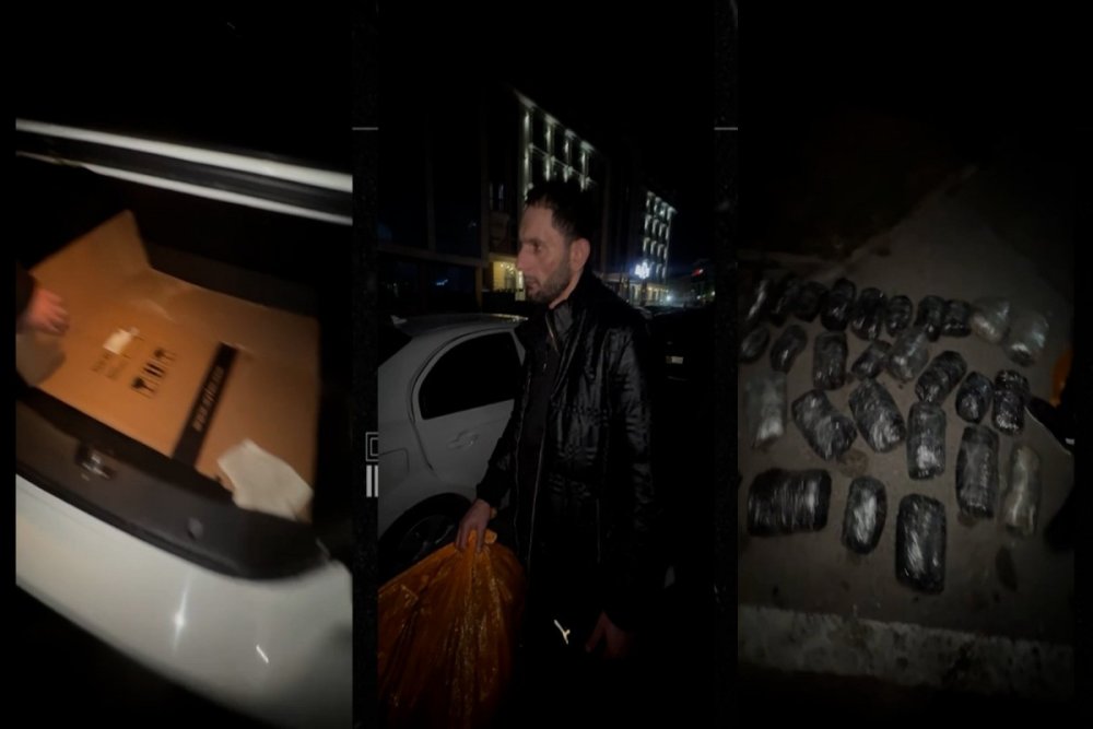 Bakida avtomobilde 32 kq narkotik askarlanib - VIDEO