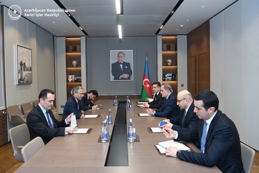 Ceyhun Bayramov Iqtisadi Emekdasliq Teskilatinin Bas katibi ile gorusub
