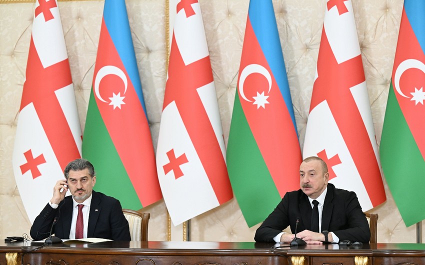 Azerbaycan ve Gurcustan prezidentleri metbuat beyanatlarla cixis edibler - YENILENIB