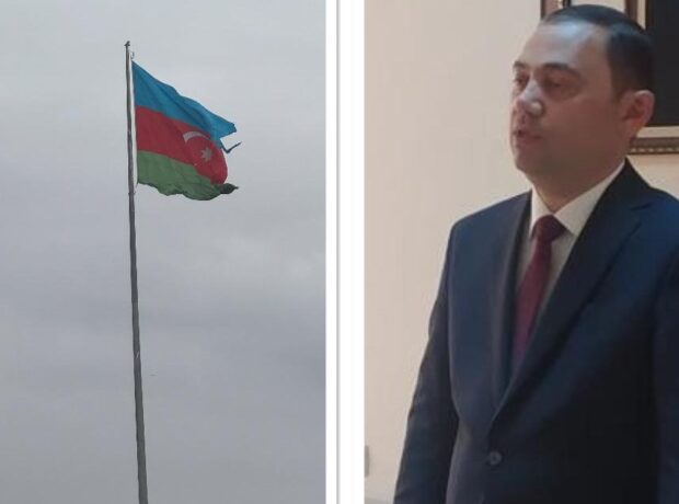 Kengerli rayonunda Azerbaycan bayragina hormetsizlik: Kamal Elekberov qanunlari nece tapdalayir? -VIDEOFAKT