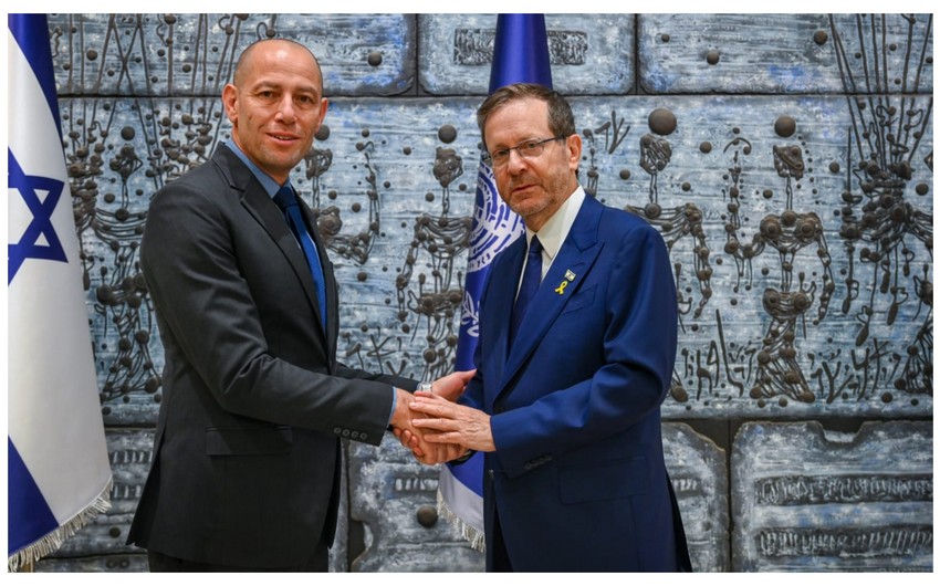 Israil Prezidenti Azerbaycana teyin olunmus sefir ile gorusub