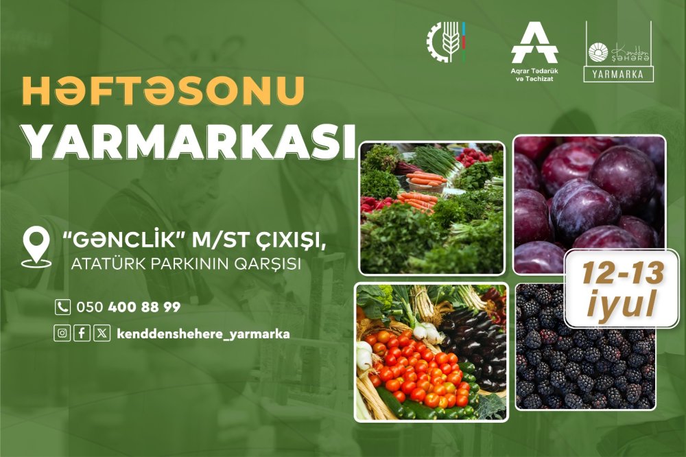 Bakida novbeti “Kendden Sehere” heftesonu yarmarkasi teskil olunacaq