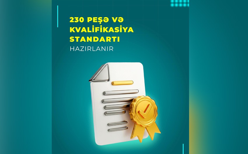 Ilin sonunadek 200-den cox pese ve kvalifikasiya standarti tesdiqlenecek