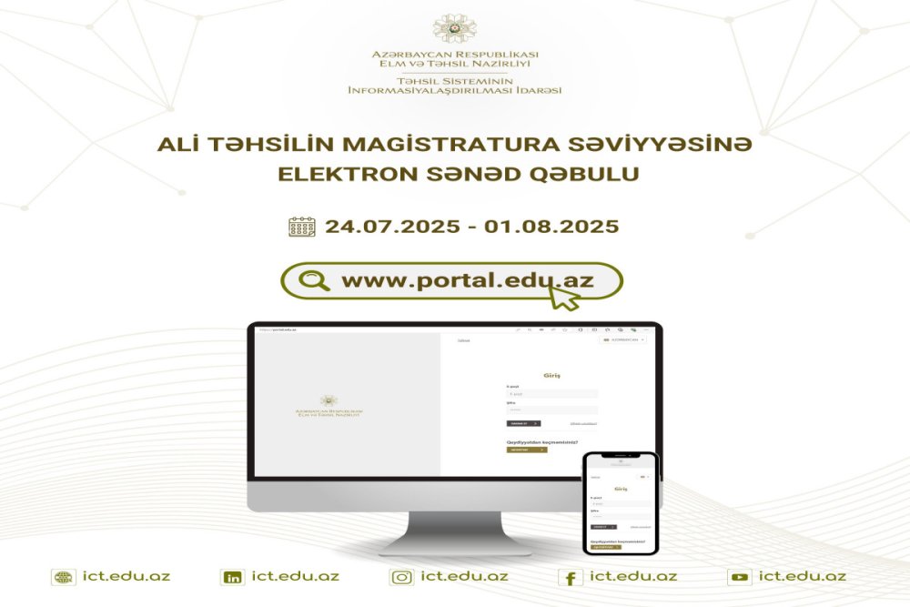 Sabahdan magistraturaya elektron sened qebuluna baslanilir
