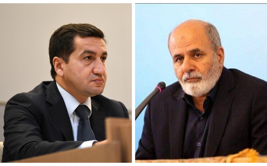 Hikmet Haciyev Iranin Ali Milli Tehlukesizlik Surasinin katibi ile ikiterefli munasibetlerin inkisafini muzakire edib