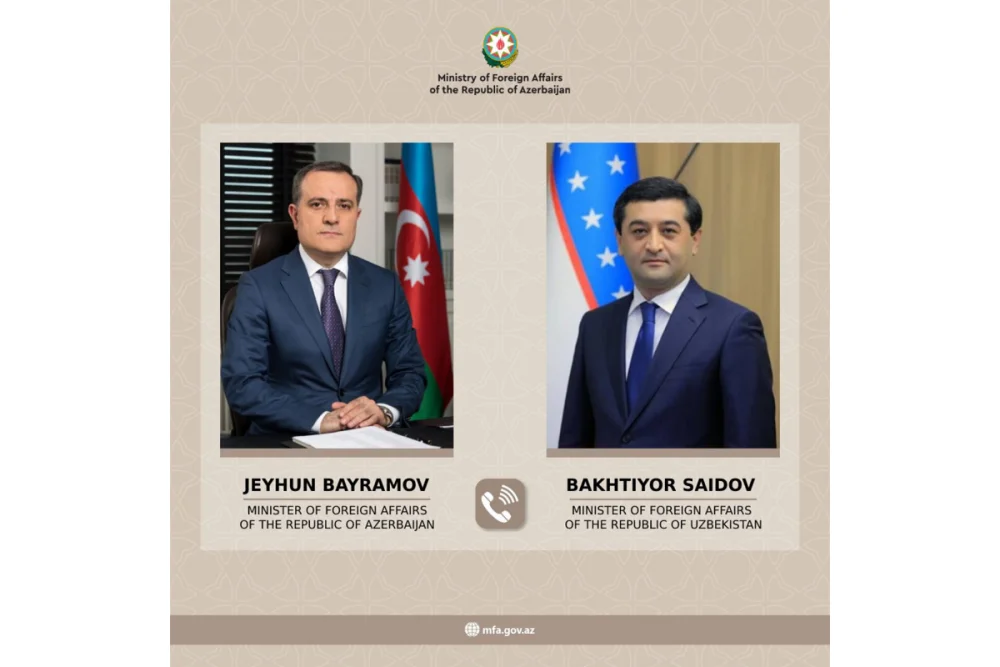 Ceyhun Bayramovla Ozbekistan XIN rehberi arasinda telefon danisigi olub