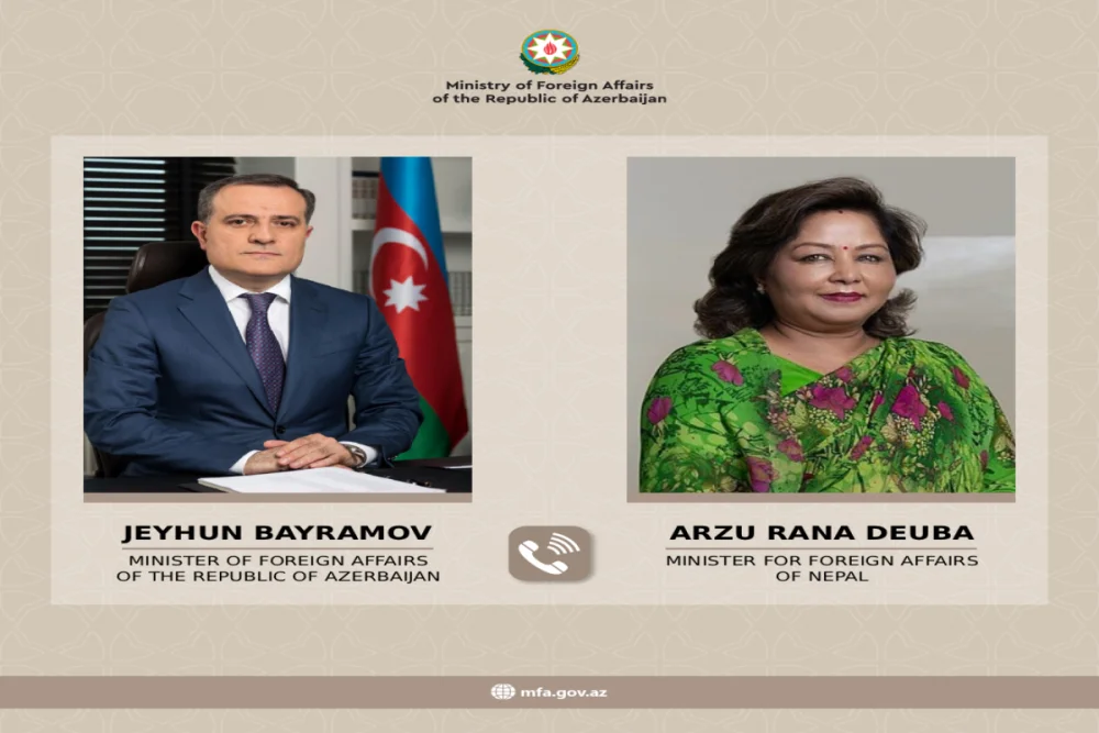 Ceyhun Bayramov Nepalin xarici isler naziri ile telefon danisigi aparib