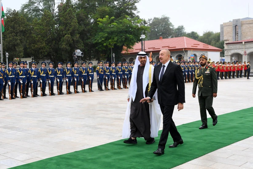 Birlesmis Ereb Emirliklerinin Prezidentinin Susada resmi qarsilanma merasimi olub