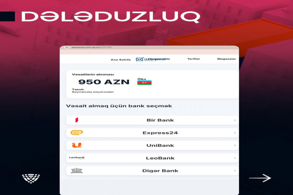 ETX: Kiberdeleduzlar "Azerpoct" adi ile vetendaslari aldatmaga calisirlar