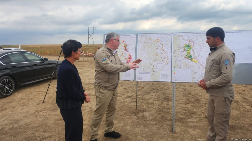 Marta Kos Agdamda mina partlayisi prosesini izleyib