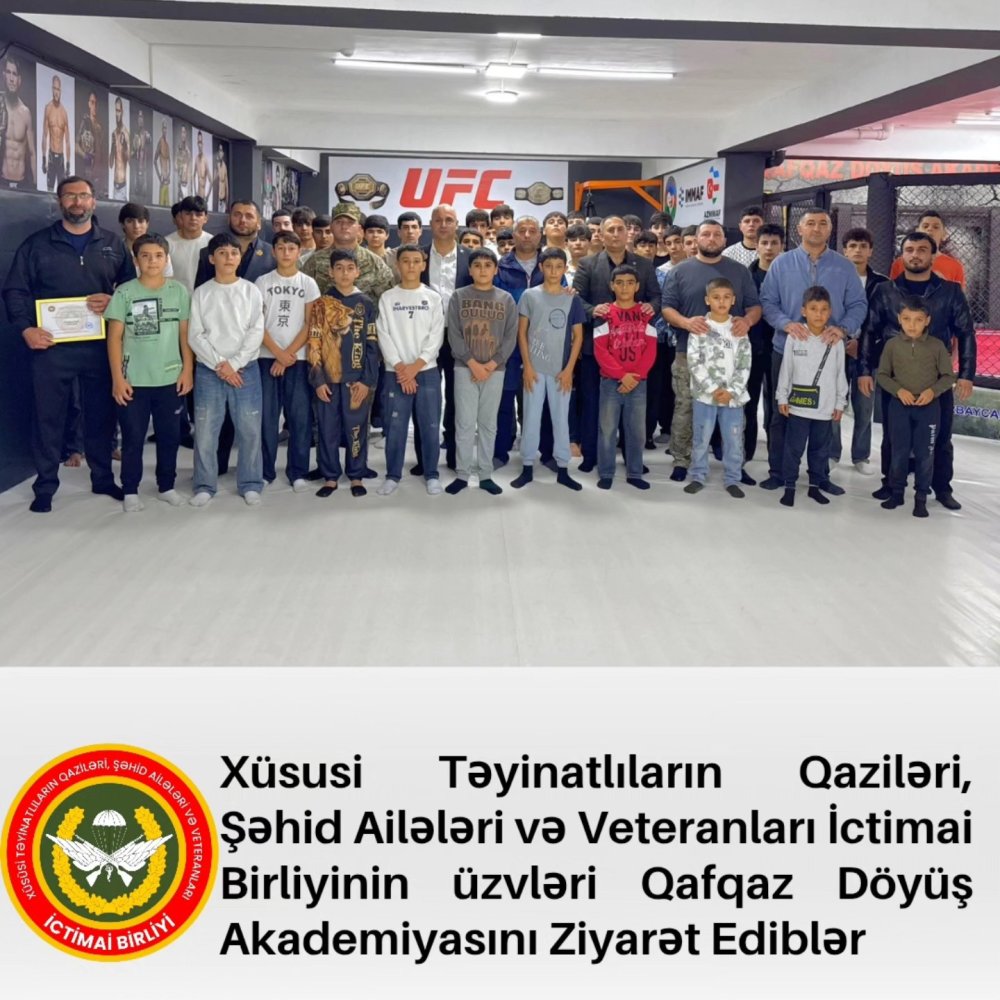 "Xususi Teyinatlilarin Qazileri, Sehid Aileleri ve Veteranlari" Ictimai Birliyinin uzvleri Sumqayit seherinde yerlesen Qafqaz Doyus Akademiyasini ziyaret edibler