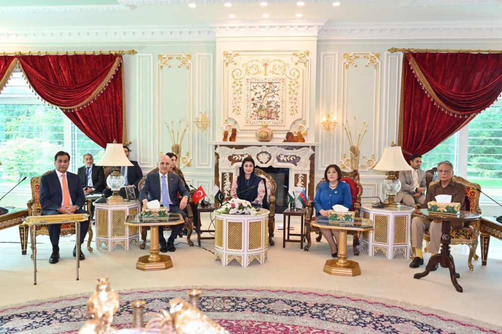 Azerbaycan, Pakistan ve Turkiye parlament sedrleri Pencabin bas naziri ile gorusubler