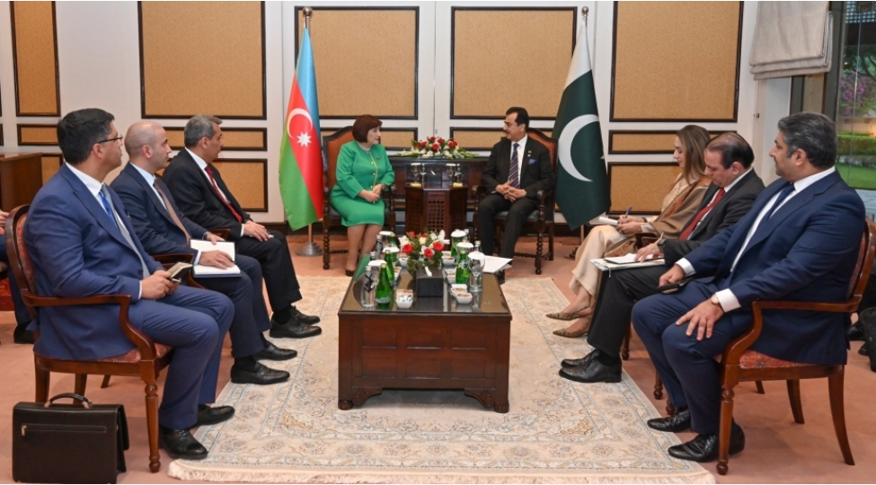 Sahibe Qafarova Pakistan Senatinin sedri ile gorusub