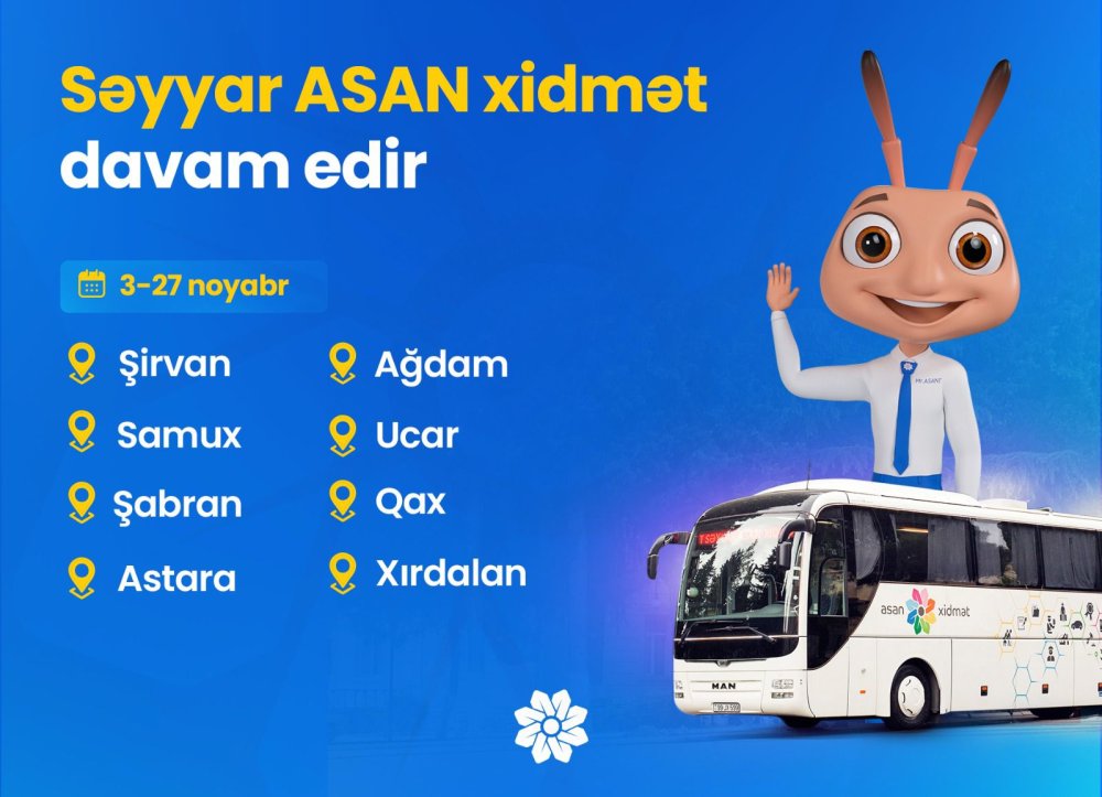 Seyyar ASAN xidmetin regionlarda fealiyyeti davam edir