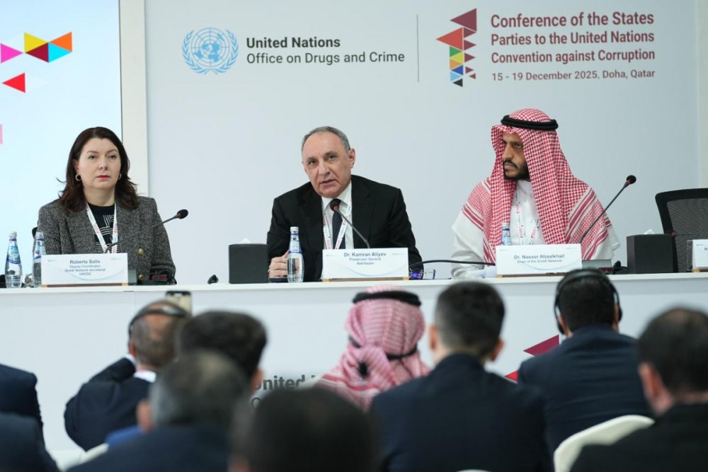 Kamran Eliyevin rehberlik etdiyi heyet Dohada BMT tedbirinde istirak edir