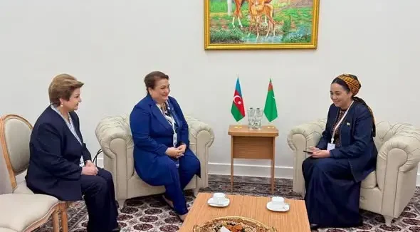 Tenzile Rustemxanli Turkmenistan Meclisinin numayendeleri ile gorus kecirdi – FOTO